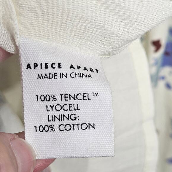 Apiece Apart Mona Long Sleeve Mini Dress Size Medium Painterly Floral Wedding - Picture 8 of 10